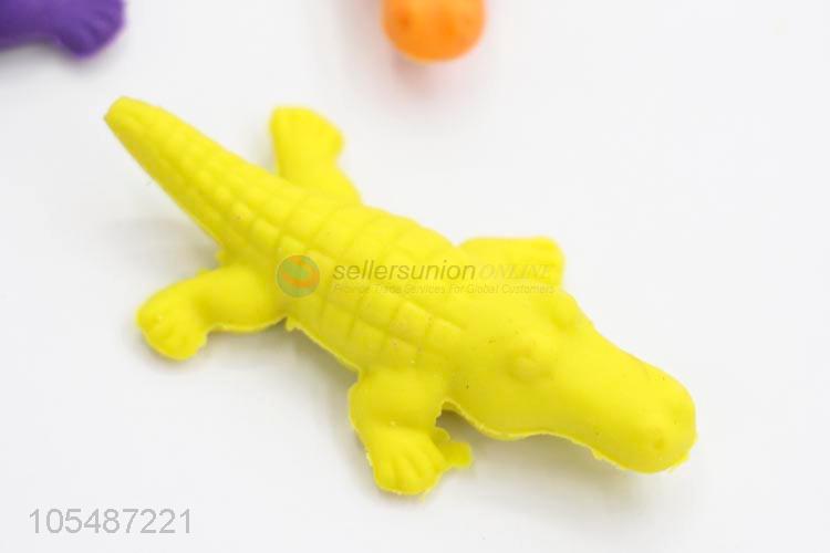High quality promotional crocodile shape colorful children erasers