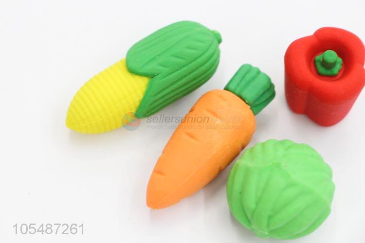 Manufacturer custom vegetables shape colorful children erasers