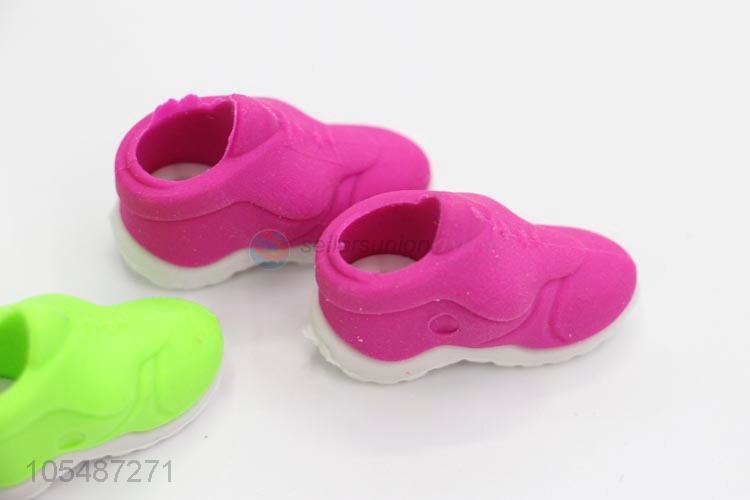 Low price runing shoes shape colorful children erasers