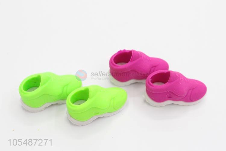 Low price runing shoes shape colorful children erasers