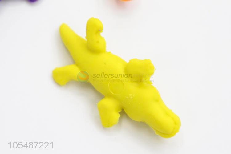 High quality promotional crocodile shape colorful children erasers
