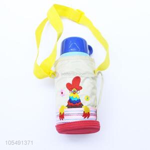 Cute children stainless steel <em>thermos</em> <em>bottle</em> with cartoon shoulder strap
