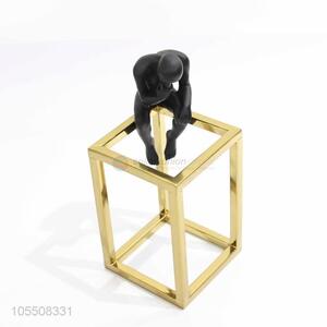 Creative design golden iron decoration craft with seated man