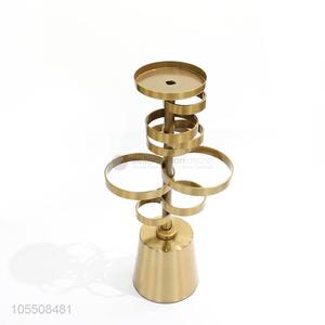 Popular promotional golden iron candlestick metal candle holder