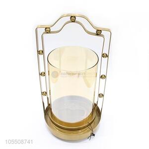 Cheap wholesale modern golden iron vase glass vase for home decor
