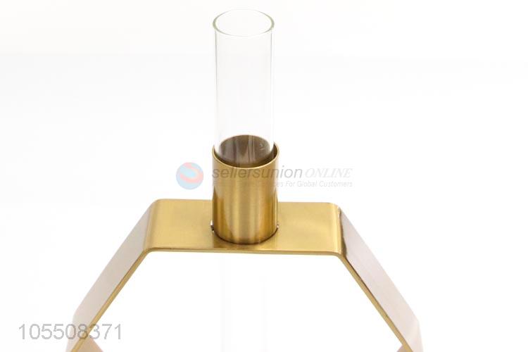 Direct factory modern home decorative golden metal flower vase