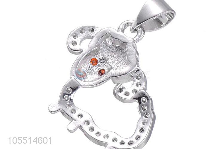 Cute Sheep Shape Inlay Zircon Necklace Pendant Best DIY Diamond Jewelry Accessories