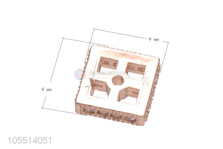 Square Bracelet Charm Hole Spacer Bead Fashion Jewelry Accessories