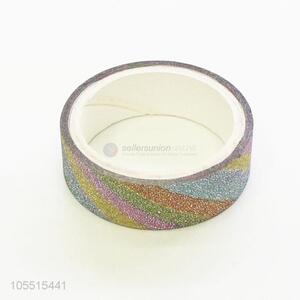 Factory wholesale decorative rainbow color glitter adhesive tape