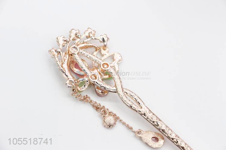 Factory Excellent Elegant Charm Butterfly Hairpin Rhinestone Hair Stick