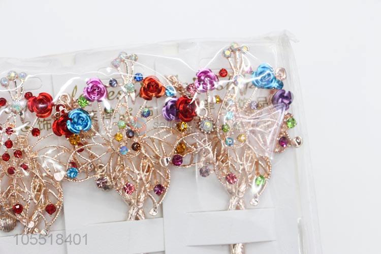 Best Sale Elegant Charm Flowers Hairpin Rhinestone Hair Stick