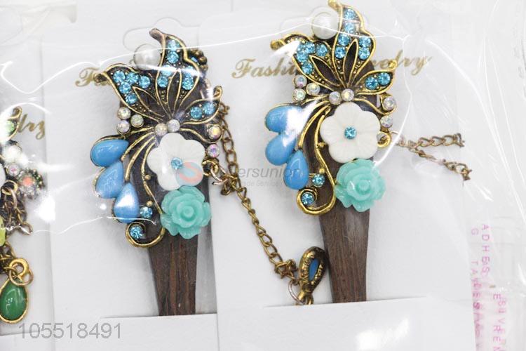 Popular Wholesale Shell Flower Hair Accessories Hairpin Wooden Hairpin