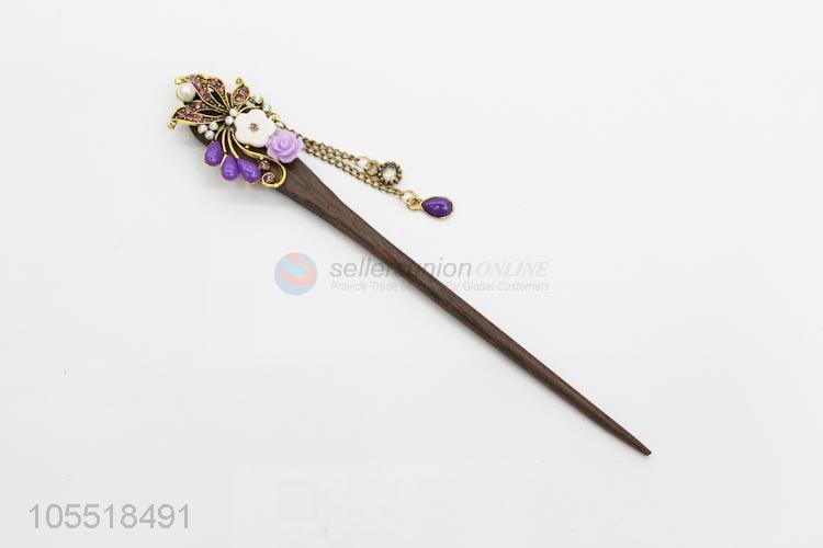 Popular Wholesale Shell Flower Hair Accessories Hairpin Wooden Hairpin