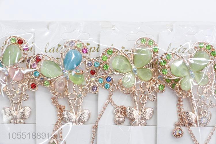 Hot New Products Elegant Charm Butterfly Hairpin Rhinestone Hair Stick