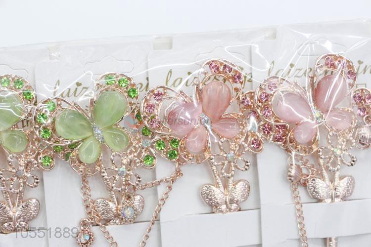 Hot New Products Elegant Charm Butterfly Hairpin Rhinestone Hair Stick
