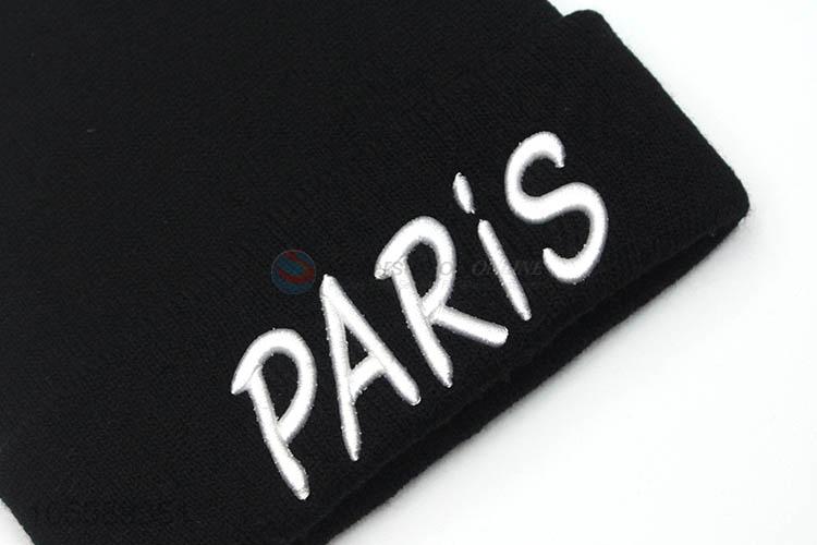 Hot Selling Winter Knitted Beanie With Letters Embroidered