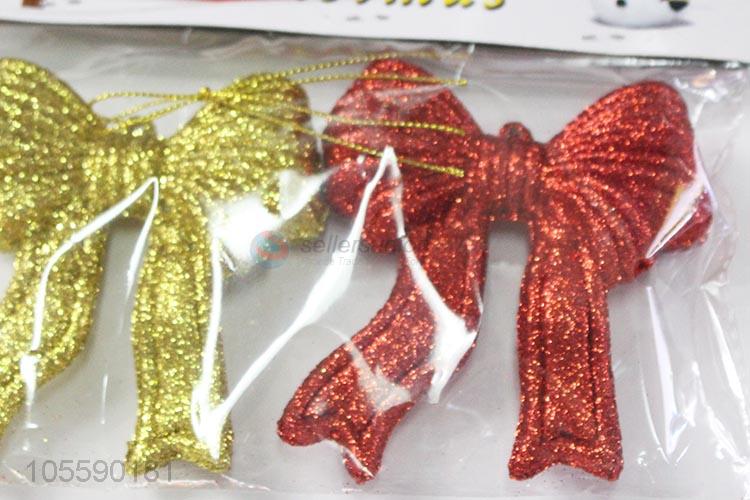 Hot Sale Plastic Bowknot Christmas Decoration Tree Ornament