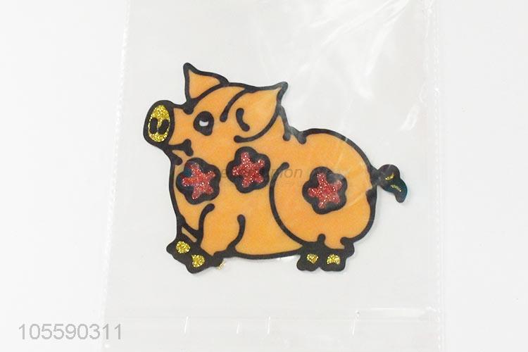 Hot Selling Cute Pig Shape Decorative Jelly Sticker For Christmas