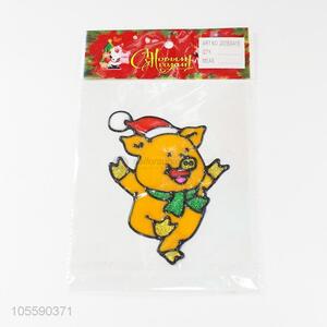 High Quality Cute Pig Christmas Decorative Jelly Sticker