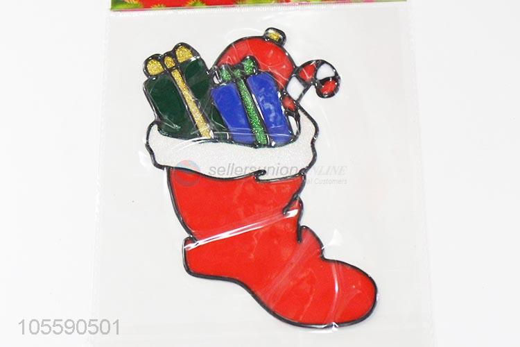 Good Sale Christmas Sock Shape Jelly Sticker Christmas Sticker
