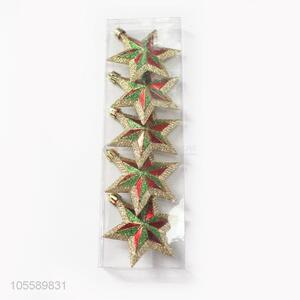 Hot Selling 5 Pieces Christmas Tree Decorative Star Christmas Ornament