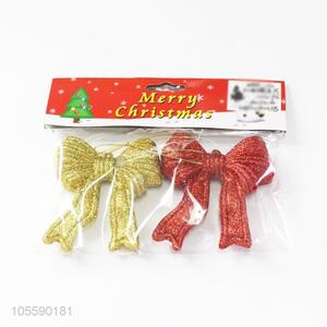 Hot Sale Plastic Bowknot Christmas Decoration Tree Ornament