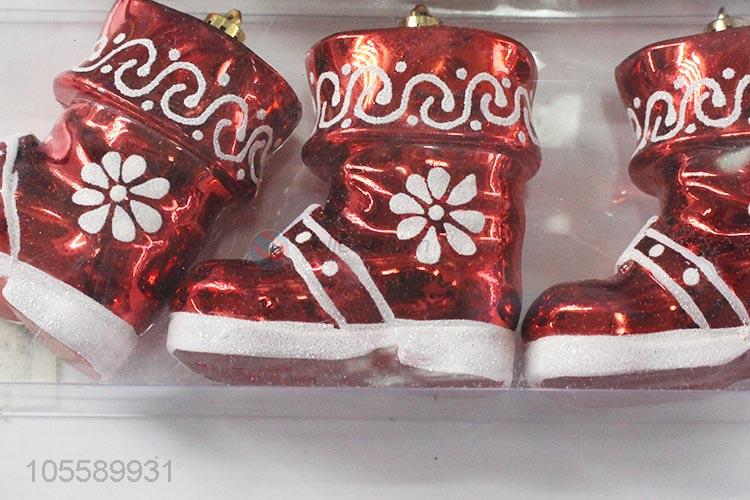 Newest 3 Pieces Christmas Shoes Plastic Xmas Hanging Tree Ornaments