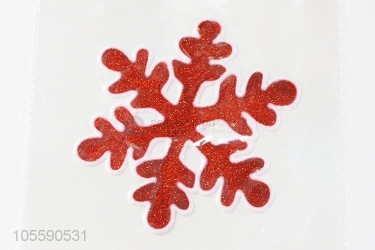 Hot Selling Red Snowflake Shape Jelly Sticker Christmas Decoration
