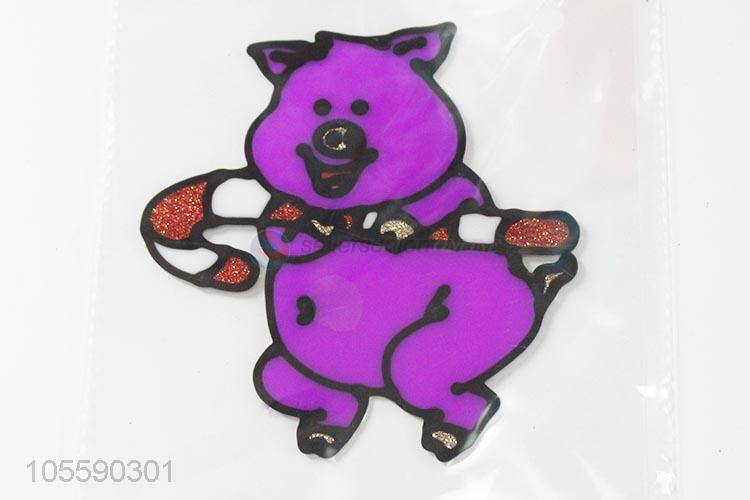 Cartoon Design Colorful Pig Shape Jelly Sticker For Christmas Decoration