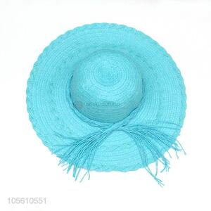 Cheap light blue women beach cap summer sun straw hat