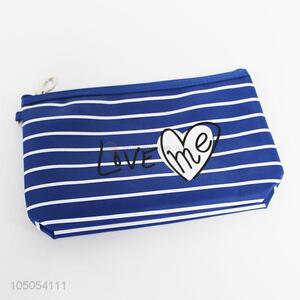 Hot selling fashion stripes printed cosmetic bag