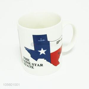 Modern design custom logo ceramic cup with handle