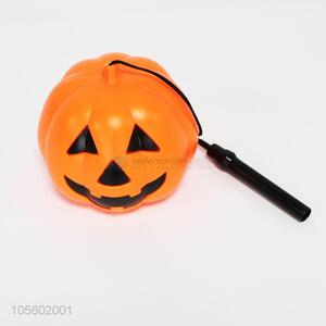 Portable pumpkin lamp for Halloween decoration with handle