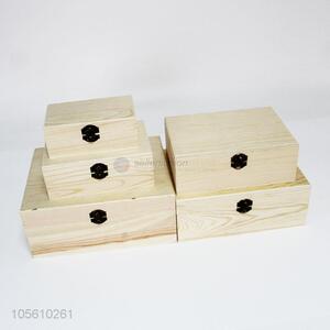 Wholesale 5pcs natural color wooden storage box