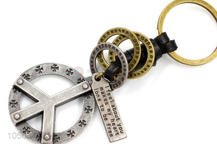 Beset quality men favor retro alloy peace symbol shape key chain key holder