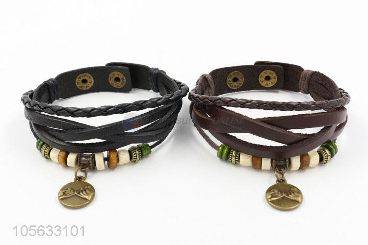 Factory promotional handmade retro braided rope bracelet for men