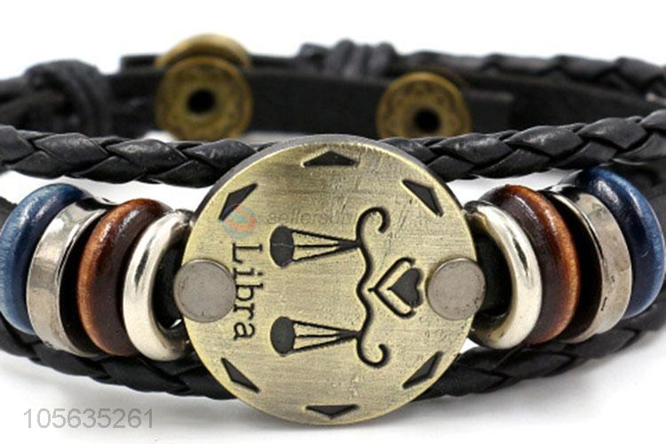 Top selling fashion charm custom men braided leather handmade bracelet