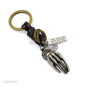 Direct factory vintage hand bone shape alloy <em>key</em> <em>chain</em> matte <em>key</em> ring for <em>men</em>