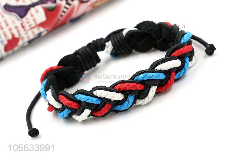 Manufacturer custom mens retro handmade bracelets hand braided bracelet