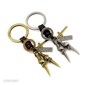 Promotional retro matte alloy spinous toe shape <em>key</em> ring <em>key</em> holder for <em>men</em>