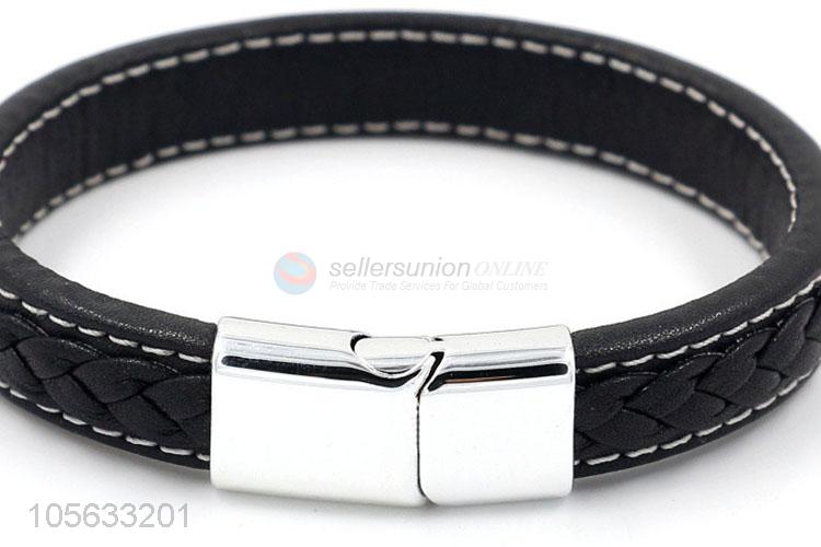 Excellent quality handmade retro browns braided leather bracelet for men