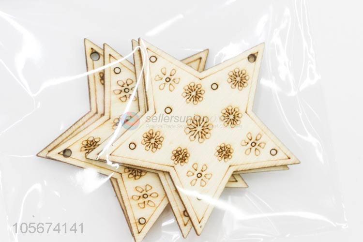 Hot Selling Star Shape Wooden Embellishments Sheets Ornament Hanging