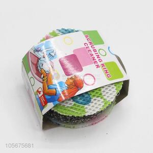 Top quality kitchen supplies steel wire ball with printed cleaning <em>cloth</em>