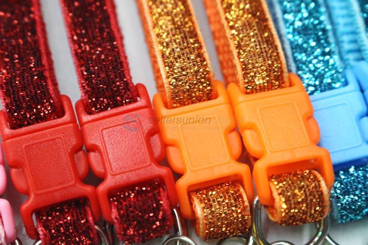 Manufacturer custom multicolor glitter dog collar with bells