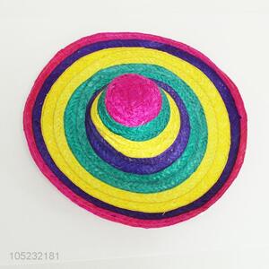 Colorful Mexican Pom Pom Sombrero Straw Hat