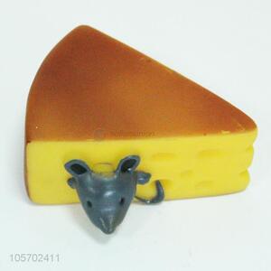 Promotional squeaky dog  toy cheese curd with rat head