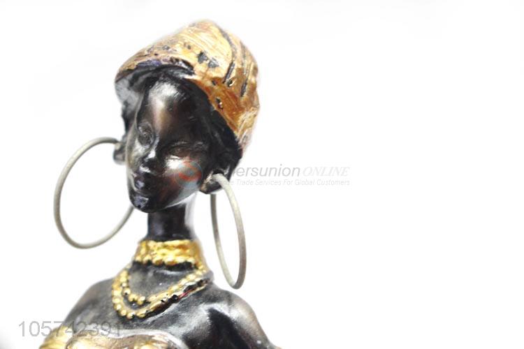 Hot Selling Resin Beautiful African Women Statues for Decoration