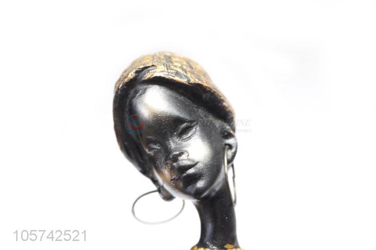 Excellent Quality Beautiful African Woman Sculpture Resin Indoor Decorative Statue