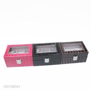 Wholesale custom fashion rectangle multi-grid pu jewelry storage box