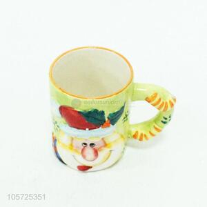 Custom christmas ceramic coffee cup with handle for gift